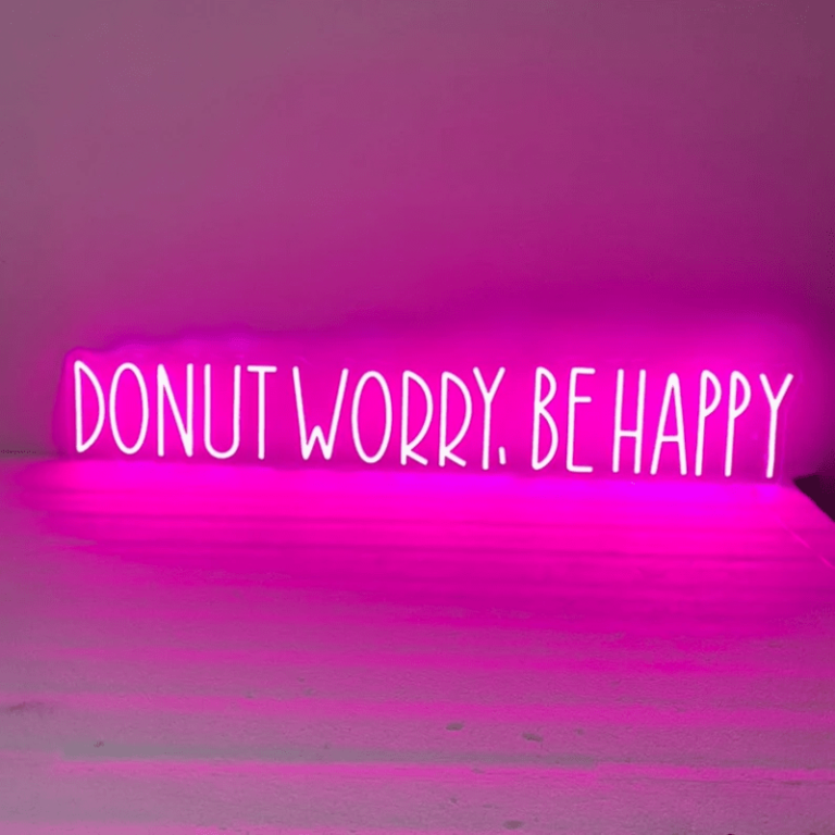 تابلو نئون طرح Donut worry be happy کد TP412