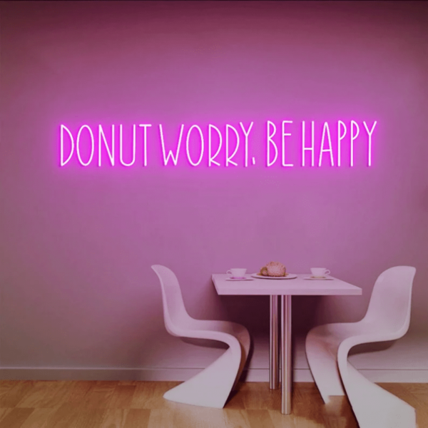 تابلو نئون طرح Donut worry be happy کد TP412