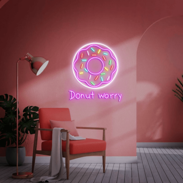 تابلو نئون طرح Donut worry کد TP413