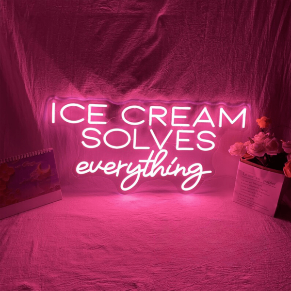 تابلو نئون طرح Ice cream solves everything کد TP411