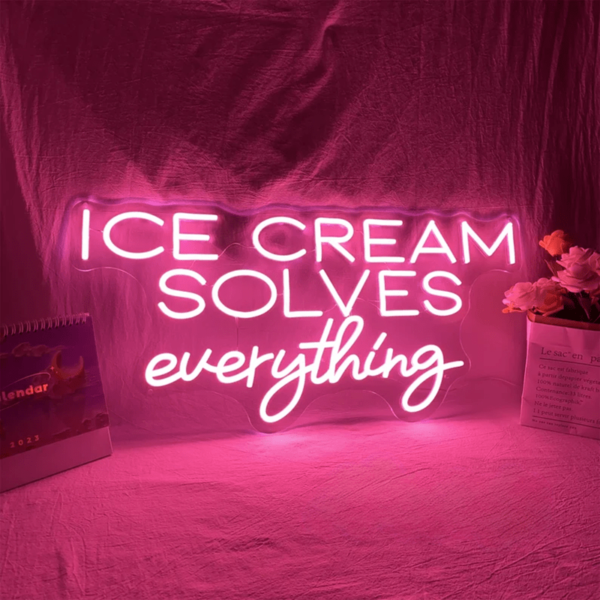 تابلو نئون طرح Ice cream solves everything کد TP411