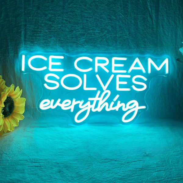 تابلو نئون طرح Ice cream solves everything کد TP411