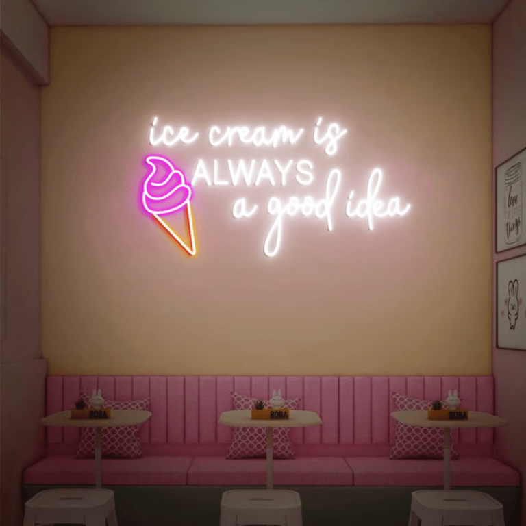 تابلو نئون طرح Ice Cream is Always a good idea کد TP418