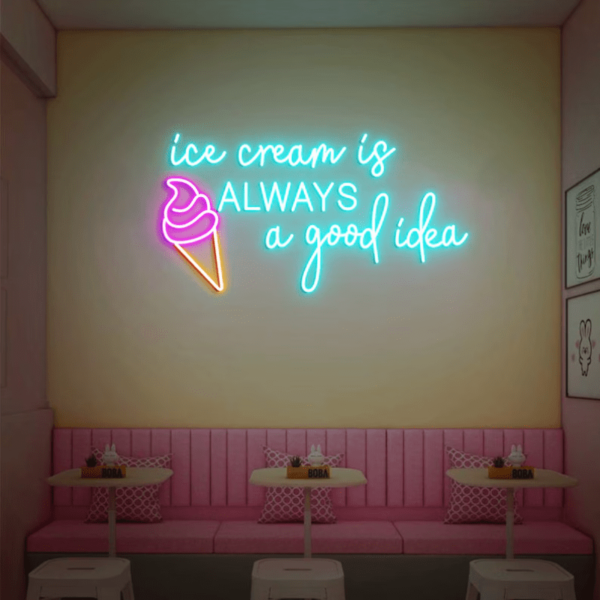 تابلو نئون طرح Ice Cream is Always a good idea کد TP418