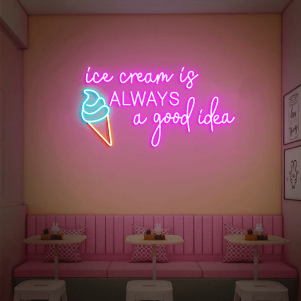 تابلو نئون طرح Ice Cream is Always a good idea کد TP418