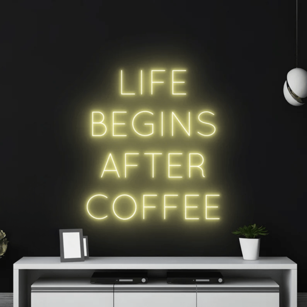 تابلو نئون طرح Life begins after coffee کد TP404