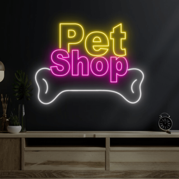 تابلو نئون طرح Pet shop کد TP420