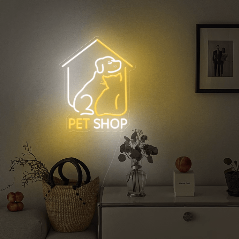 تابلو نئون طرح Pet shop کد TP421