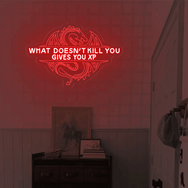 تابلو نئون طرح What Doesn't Kill You Gives You XP کد TP017